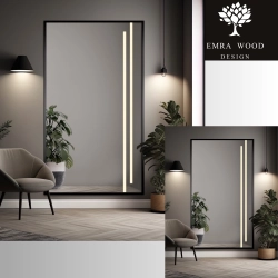 Lustro w czarnej ramie z podświetleniem- 1503 LED III - kolor ramy do wyboru